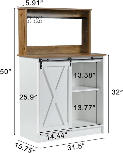4ever2buy Farmhouse Coffee Bar Cabinet - Image 2