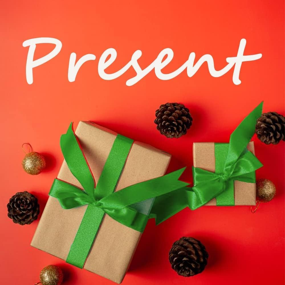 1" Width x 50 Yards Satin Fabric Ribbon, Green Ribbon Perfect for DIY Bows, Swags, Gift Wrapping, Craft, Flower Bouquet，Christmas and Party Decoration