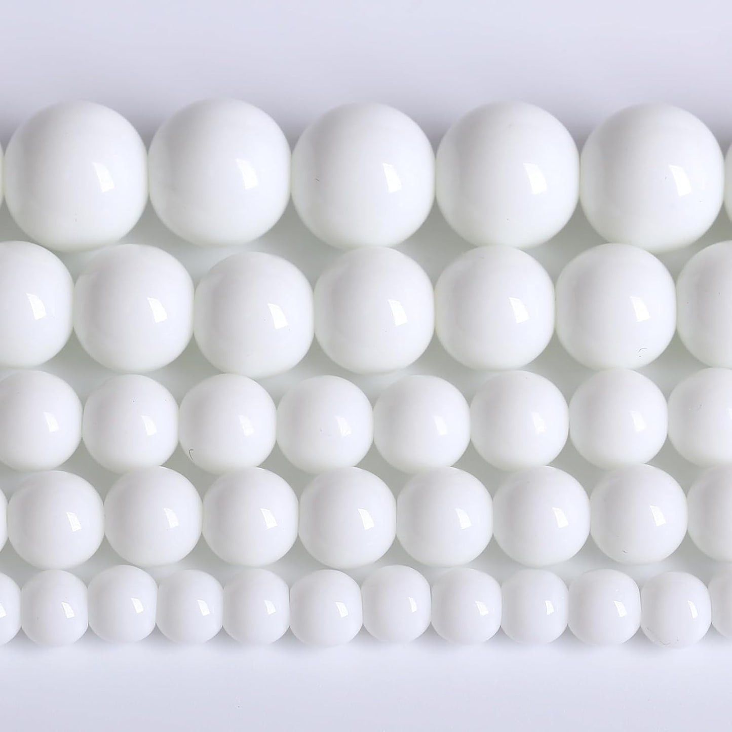 4MM Natural Stone White Porcelain Agate Beads Round Loose Stone Beads for Jewelry and Bracelets Making 180pcs 2 Strands 32"