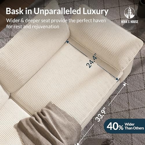 HERA'S HOUSE 158" Oversized Modular Sectional U Shaped Sofa, Corduroy Beige - Image 4