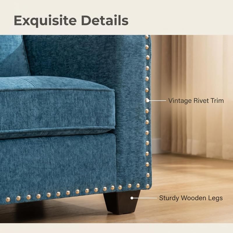 Modern Tufted Fabric Accent Chair, Upholstered Armchair - Image 6
