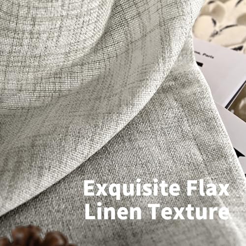 YoungsTex Dark Grey Linen Curtains 78 Inch Length - Image 4