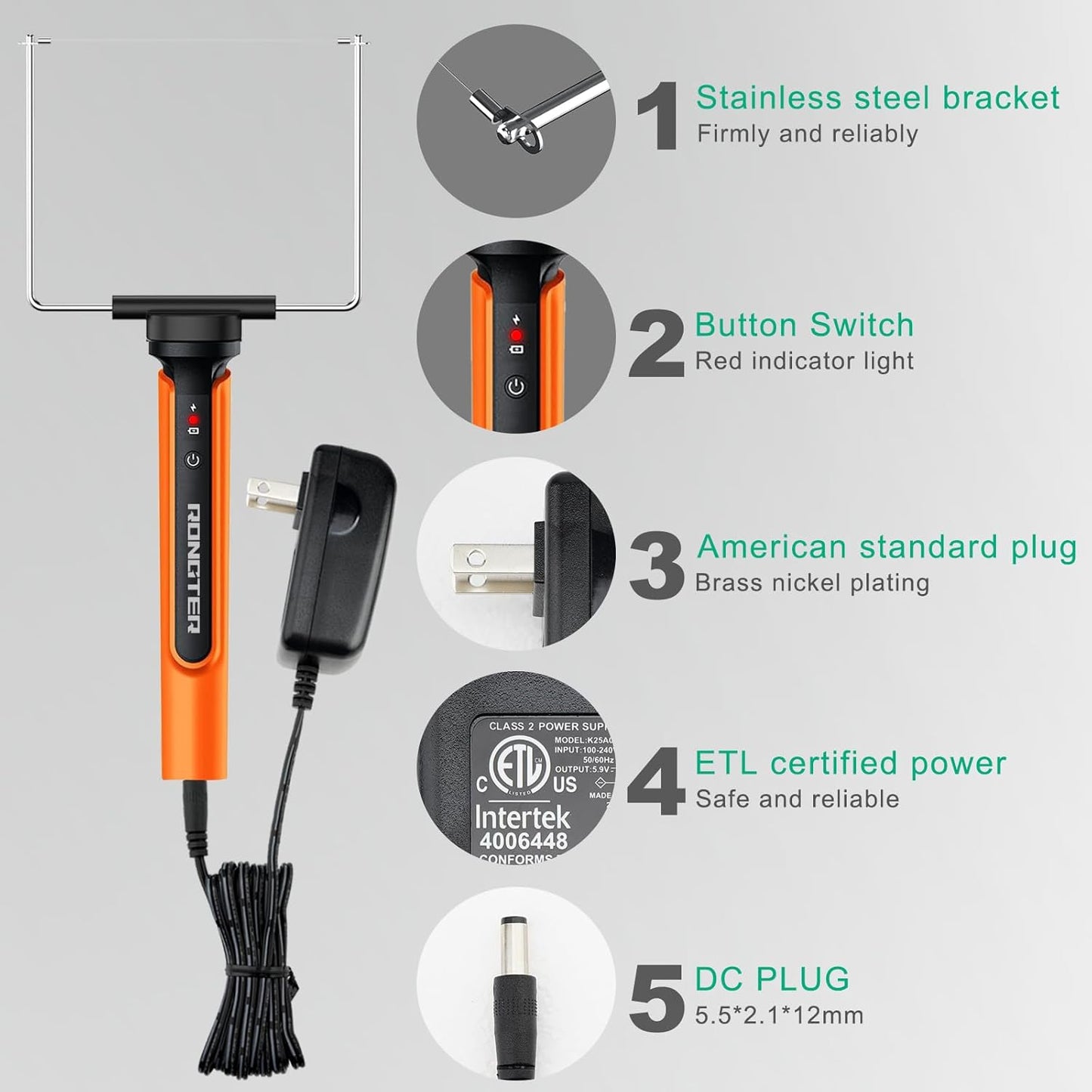 4 in 1 Hot Wire Electric Foam Cutter kit, Styrofoam Cutting Tool 15W/ 6V, Heated Foam Carving Knife Kit. (Bagged Orange)