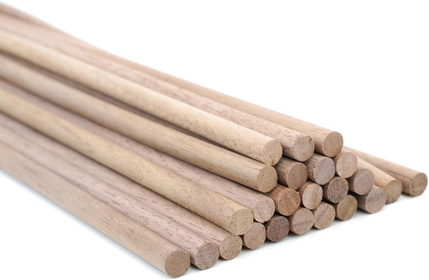 24pcs Wooden Dowel Rods, 0.47 X 12 Inch Long Walnut Dowel Rod Wooden Sticks for Crafts, Round Wood Filler Sticks, Unfinished Wood Dowels for Woodworking Building Material Window Cake Support