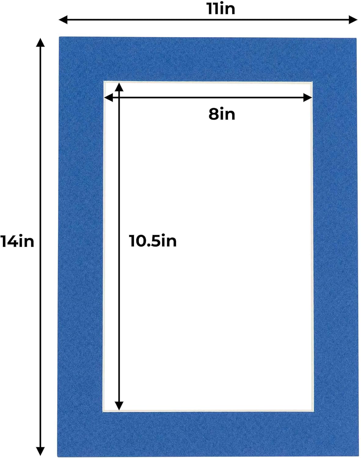 11x14 Mat for 8.5x11 Photo - Precut Royal Blue Picture Matboard for Frames Measuring 11 x 14 Inches - Bevel Cut Matte to Display Art Measuring 8.5 x 11 Inches - Acid Free Pack of 25 MATS