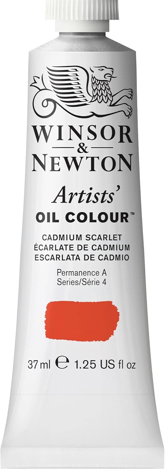 Winsor & Newton Artists' Oil Color, 37ml (1.25 oz) Tube, Cadmium Scarlet