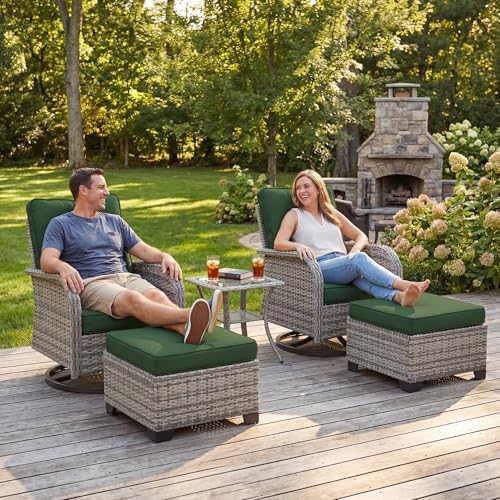 Outdoor Patio Furniture Set Patio Rocking Swivel Chair - Image 3