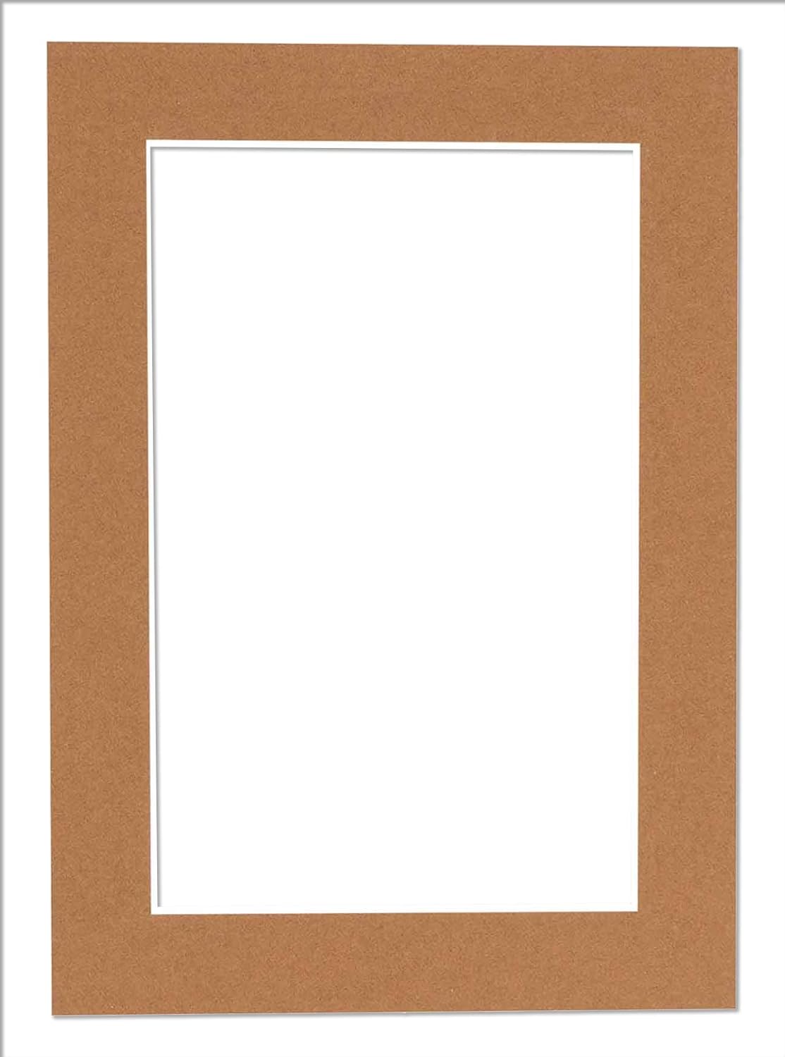 5x7 Mat for 8.5x11 Frame - Precut Mat Board Acid-Free Show Kit with Backing Board, and Clear Bags Brown 5x7 Photo Matte Made to Fit a 8.5x11 Picture Frame Matboard for Framing, Pack of 1 Mat