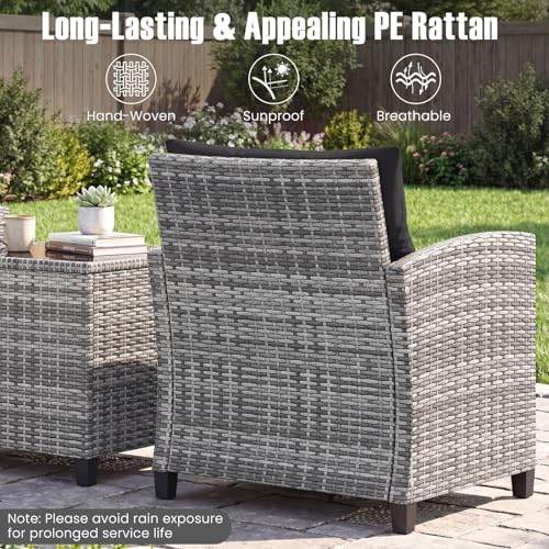 COSTWAY 3PCS Wicker Patio Furniture Set - Image 4
