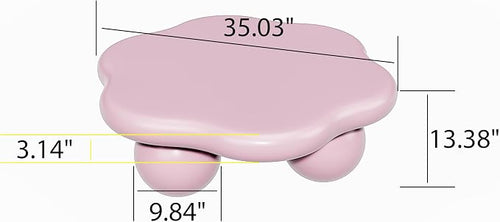 35" Cloud Coffee Table with 3 Ball Legs, Modern Minimalist Petal Center Table - Image 2