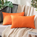 MIULEE Decorative Outdoor Pillow Covers Fall Lumbar 12x20 Bright Orange by MIULEE