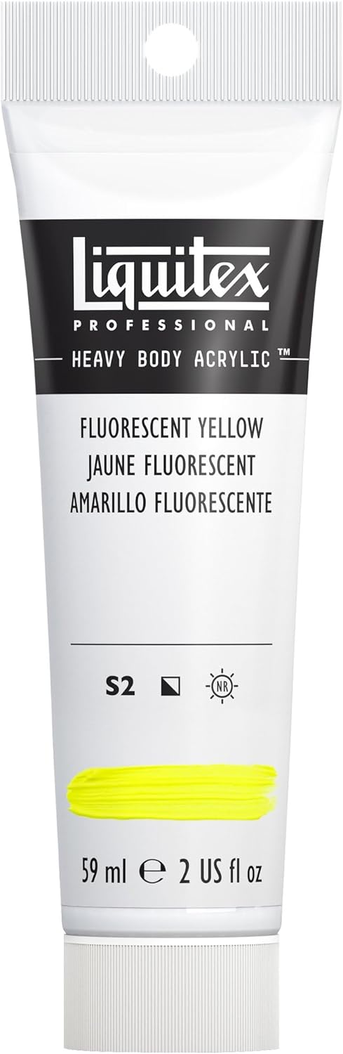 Liquitex Professional Heavy Body Acrylic Paint, 2-oz (59ml) Tube, Fluorescent Yellow