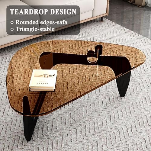 Modern Glass Coffee Table for Living Room, Mid Century Coffee Table, Small - Image 5