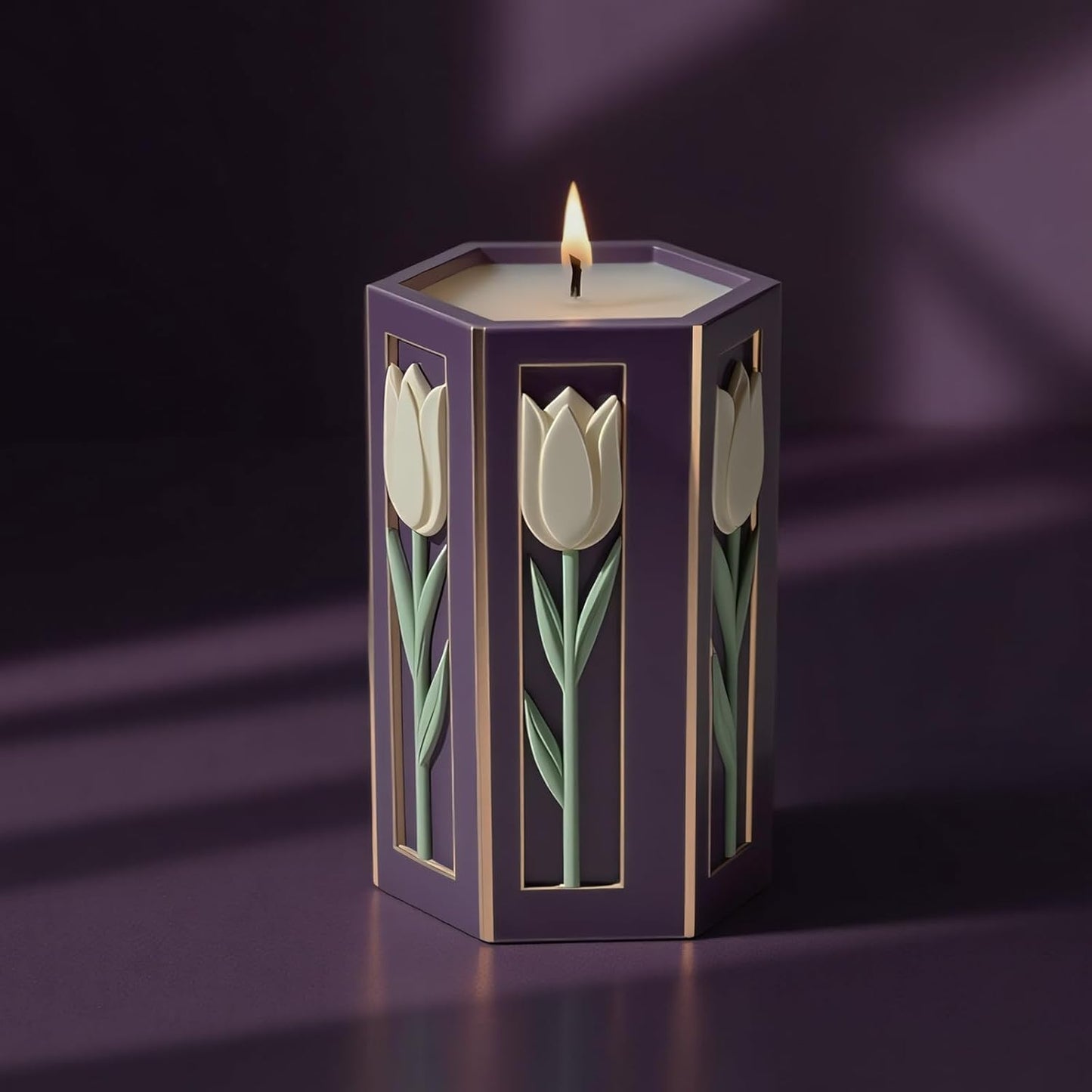 Tulip Flower Candle Molds,3D Floral Silicone Molds Pillar Candles Mold for Resin Casting Soap Making - DIY Wedding Decor Home Craft Supplies