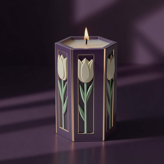 Tulip Flower Candle Molds,3D Floral Silicone Molds Pillar Candles Mold for Resin Casting Soap Making - DIY Wedding Decor Home Craft Supplies