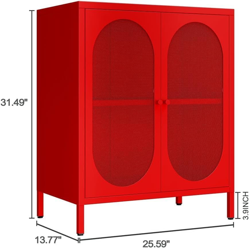 2 Door Accent Cabinet, Metal Storage Cabinet - Image 3
