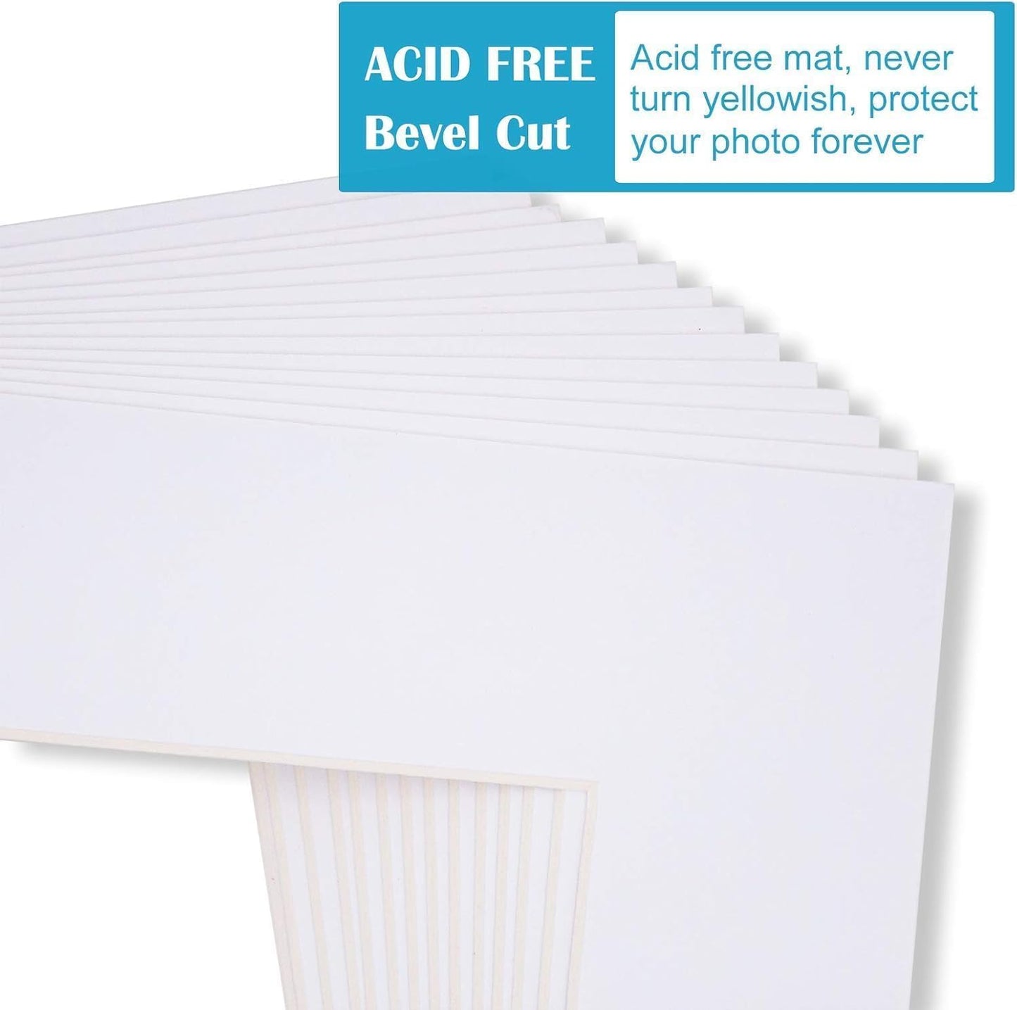 Egofine 5x7 White Picture Mats Pack of 11, Frame Mattes for 4x6 Pictures, Acid Free, 1.2mm Thickness, with Core Bevel Cut