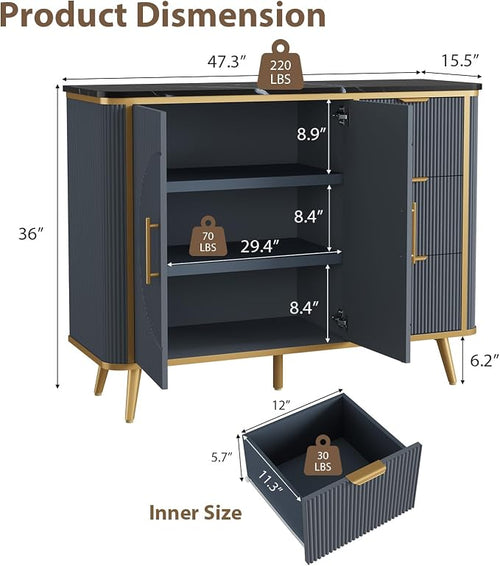 47.3" Modern Buffet Cabinet - Image 2