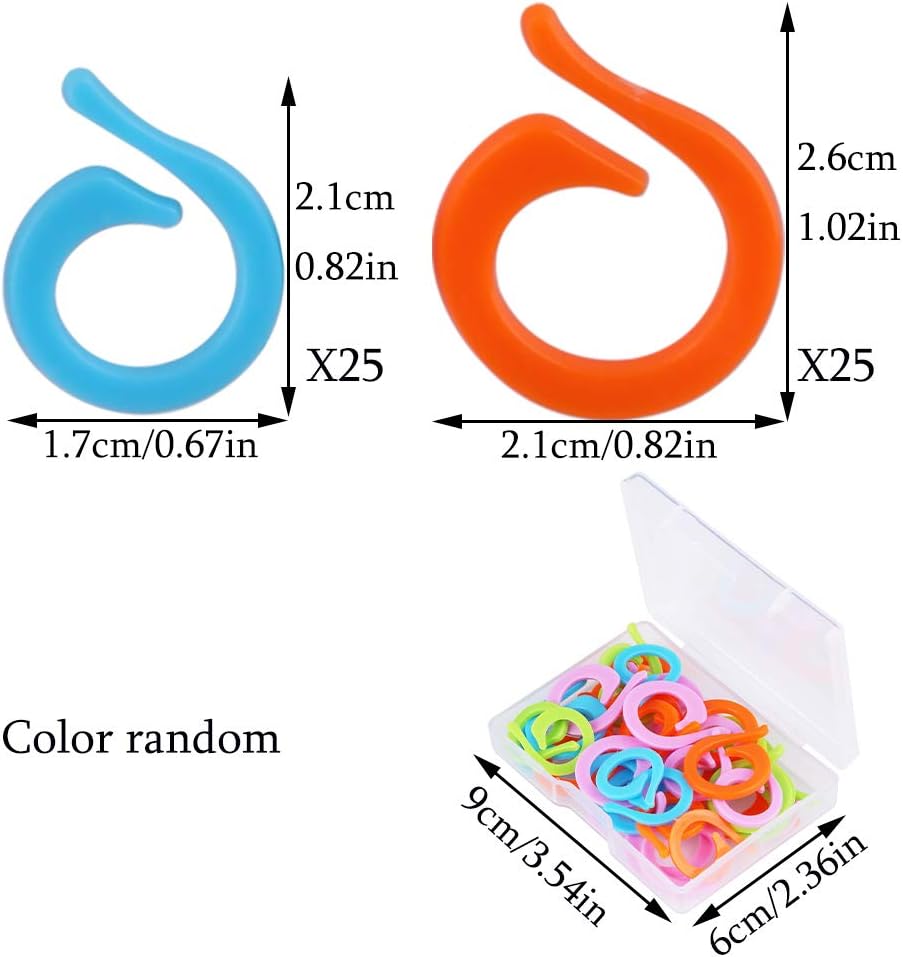 LOKUNN 50PCS Stitch Markers for Crocheting, Crochet Stitch Markers Ring for Knitting and Crocheting, Small and Large Locking
