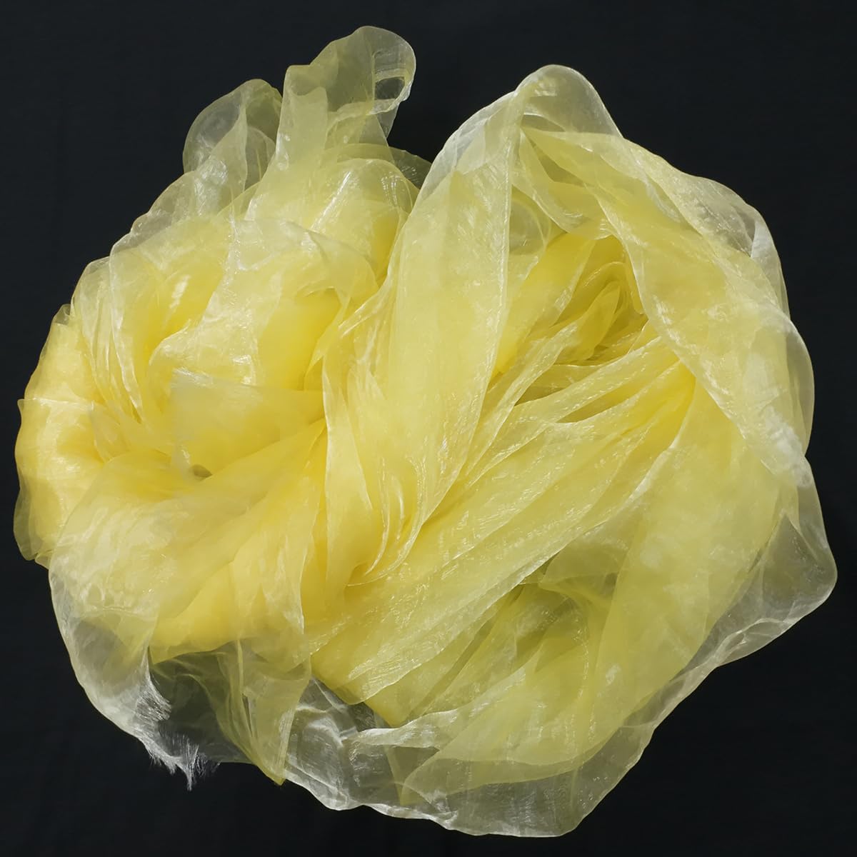 Two-Tone Iridescent Holographic Organza Fabric - 5.5 Yards by The Yard | Lightweight Sheer Tulle | for Wedding Dresses, Party Decor, DIY Crafts, Shiny Backdrops(Shimmery ICY Yellow)