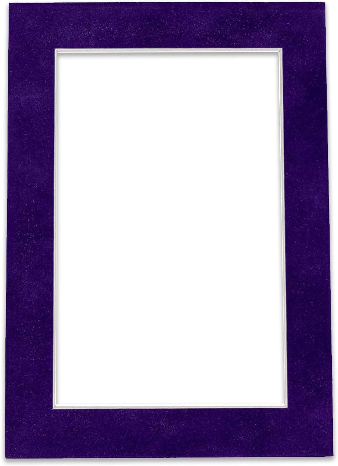 Poster Palooza 11x14 Mat Bevel Cut for 8.5x11 Photos - Acid Free Purple Crocus Suede Precut Matboard - For Pictures, Photos, Framing - 4-ply Thickness