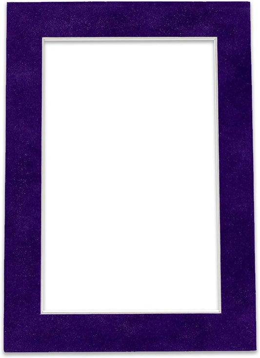 Poster Palooza 11x14 Mat Bevel Cut for 8.5x11 Photos - Acid Free Purple Crocus Suede Precut Matboard - For Pictures, Photos, Framing - 4-ply Thickness