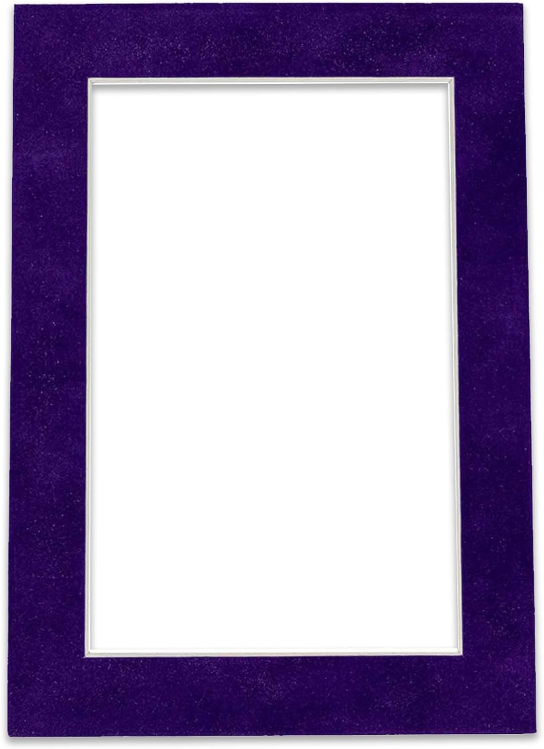 Pack of 25 Acid Free 8x10 Mats Bevel Cut for 5.5x8.5 Photos - Purple Crocus Suede Precut Matboards With Backing Boards and Clear Photo Mat Bags For Pictures, Photos, Framing - 4-ply Thickness