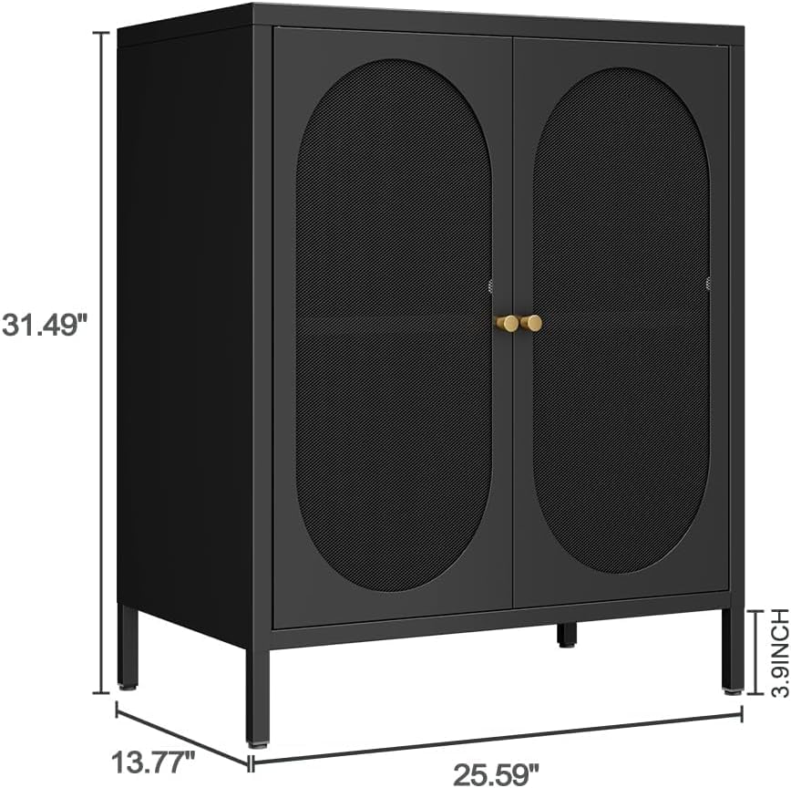 2 Door Accent Cabinet, Metal Storage Cabinet - Image 3