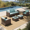 HERA'S HOUSE Wicker Patio Furniture Set, 5 Pieces Outdoor Furniture Set by HERASHOUSE