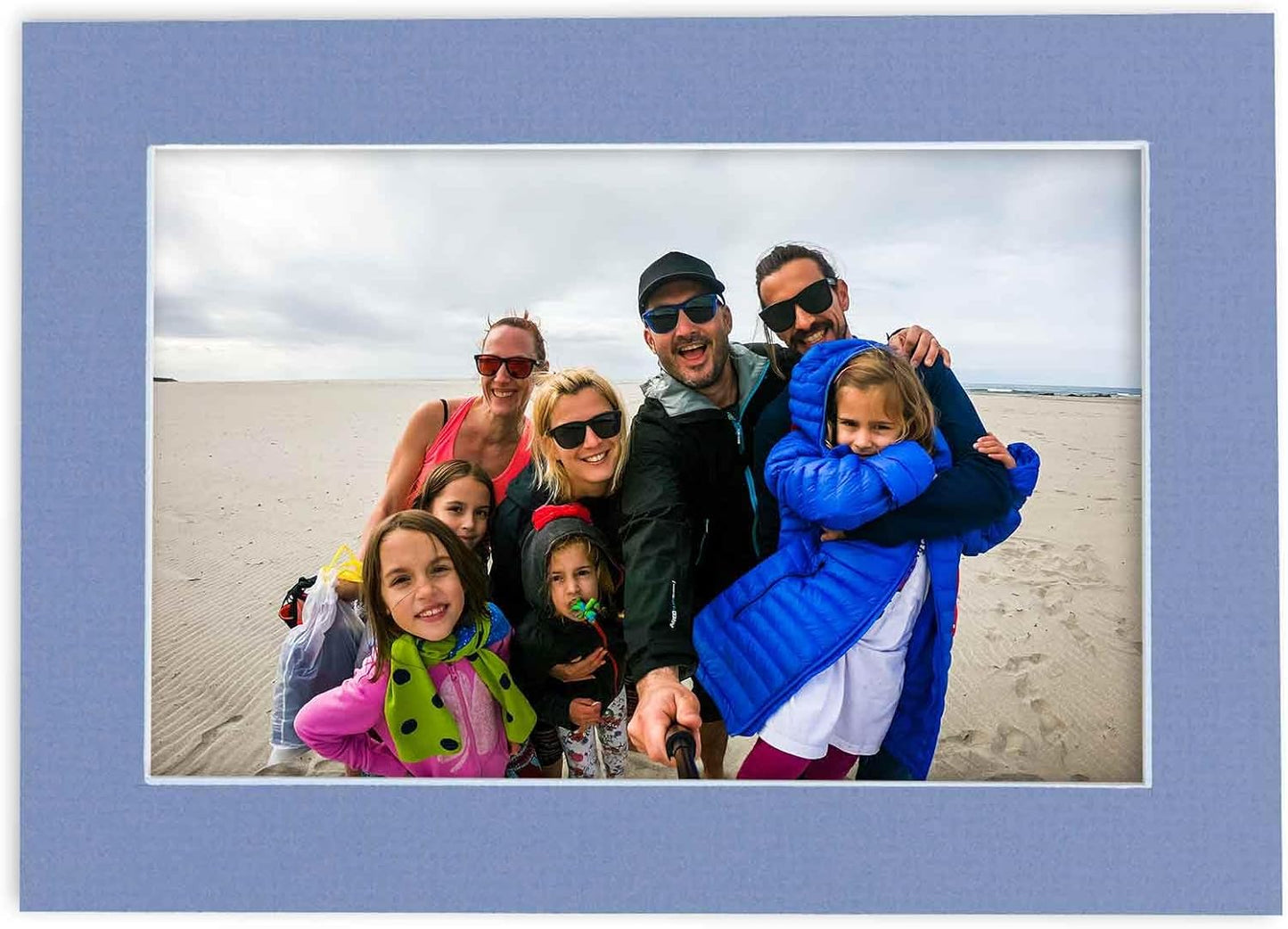 8x10 Mat Bevel Cut for 6x8 Photos - Acid Free Brittany Blue Precut Matboard With Backing Board and Crystal Clear, Self Seal Photo Mat Bag - For Pictures, Photos, Framing - 4-ply Thickness