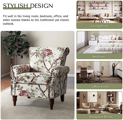 HULALA HOME Traditional Floral Accent Chair - Image 5