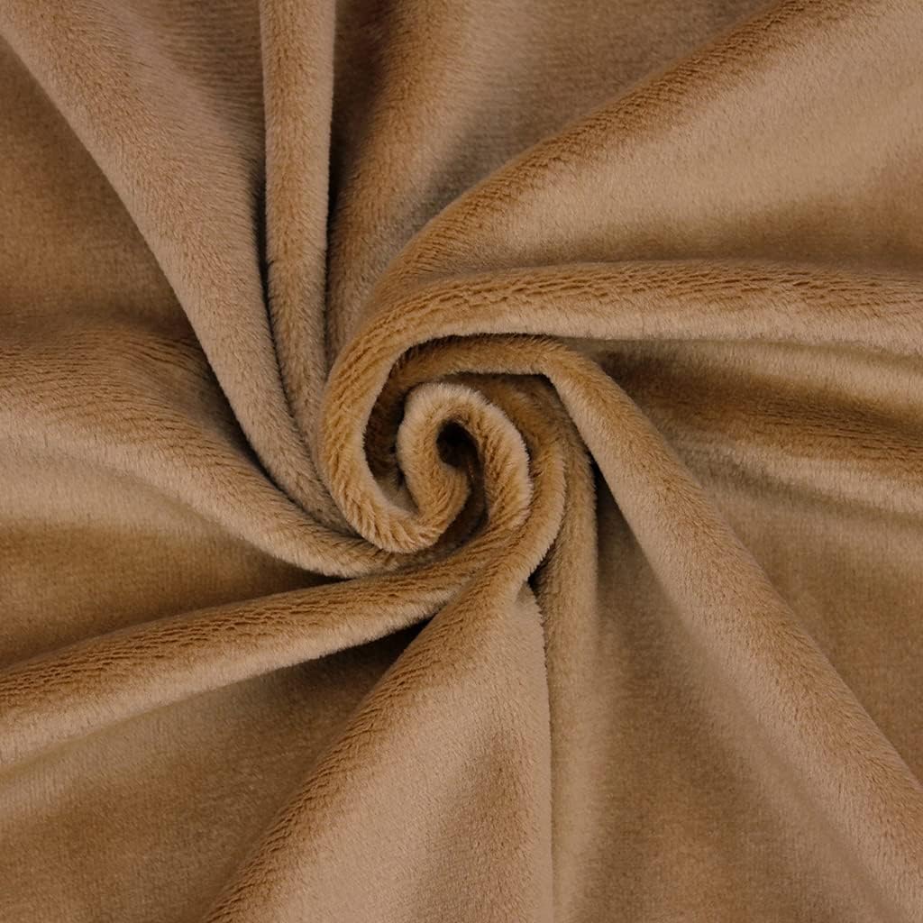 kullaloo Plush Fabric | 2 Yard Solid Brown Minky Fabric for Sewing | Super Soft Cuddle Material | for Quilt Backing, Throw Blankets, Pillows, Dog Bed, Stuffed Animals, Costumes, Apparel & More