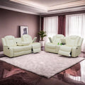 Power Recliner Set with LED Lights, Air Leather Reclining Set with USB by Unknown