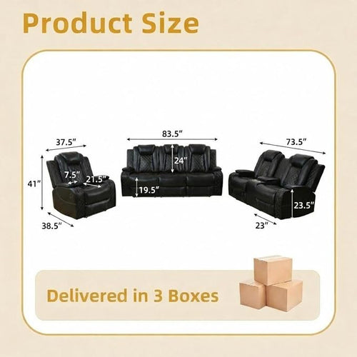 3-Piece Power Reclining Sectional Sofa Set - Image 2