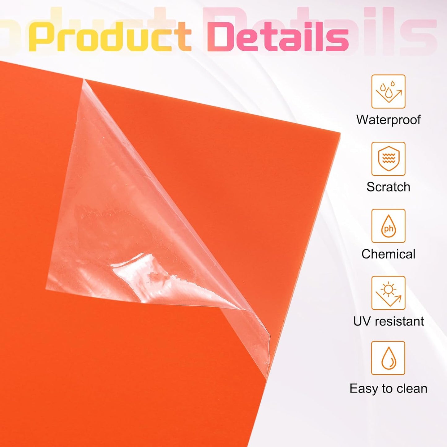 uxcell 3Pcs Acrylic Sheets 8x8 Inch Acrylic Panel 1/8 Inch-3mm Plastic Board for Picture Frames Sign Holders DIY Display Projects Craft, Orange