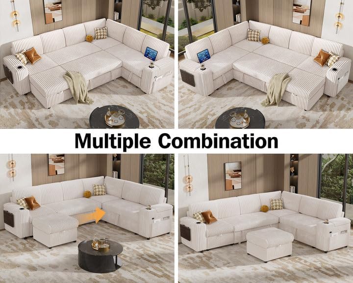 WEUP 111" Modular Sectional Sleeper Sofa - Image 6