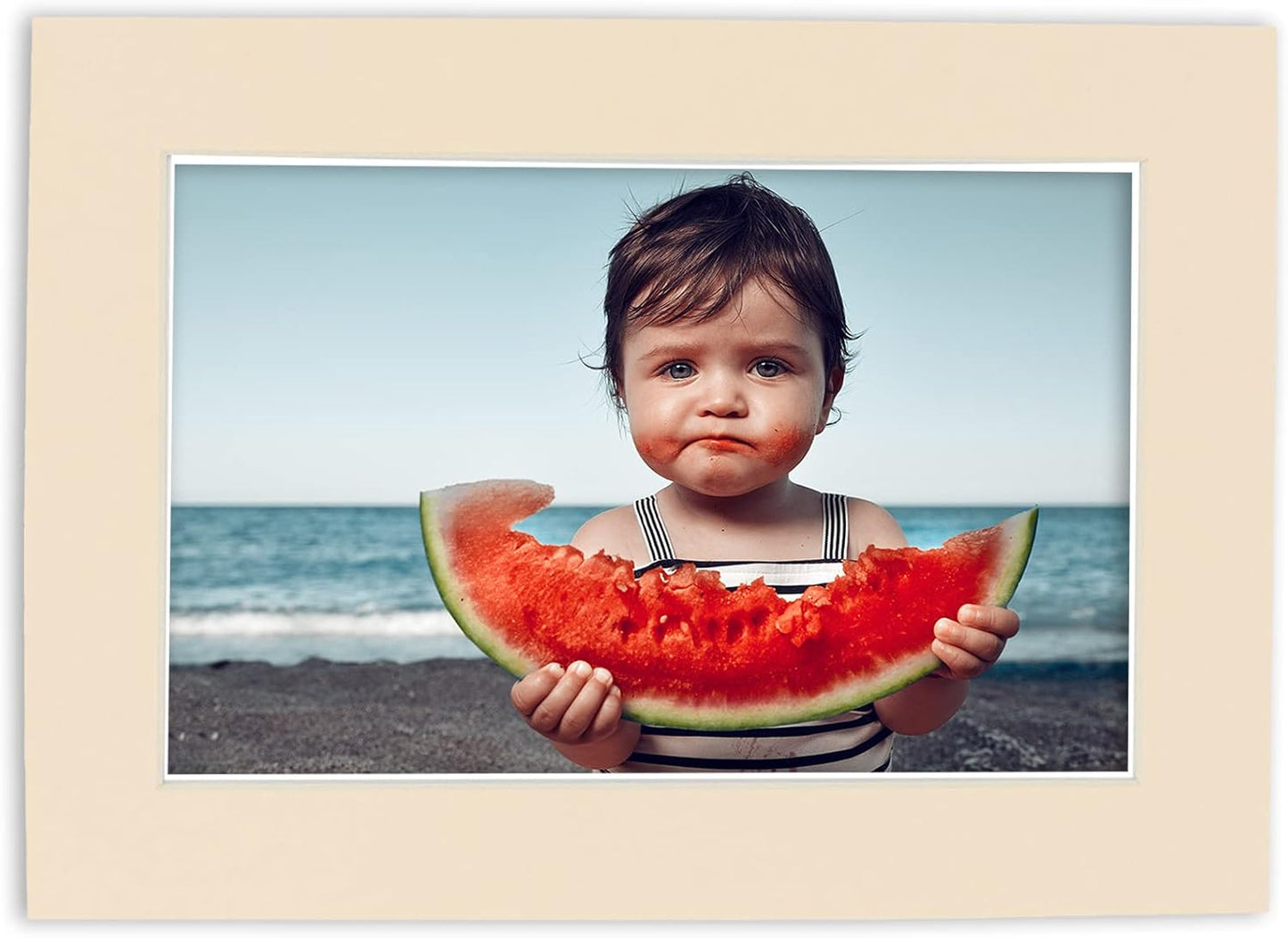 8x10 Mat Bevel Cut for 5x8 Photos - Acid Free Cream Precut Matboard - For Pictures, Photos, Framing - 4-ply Thickness