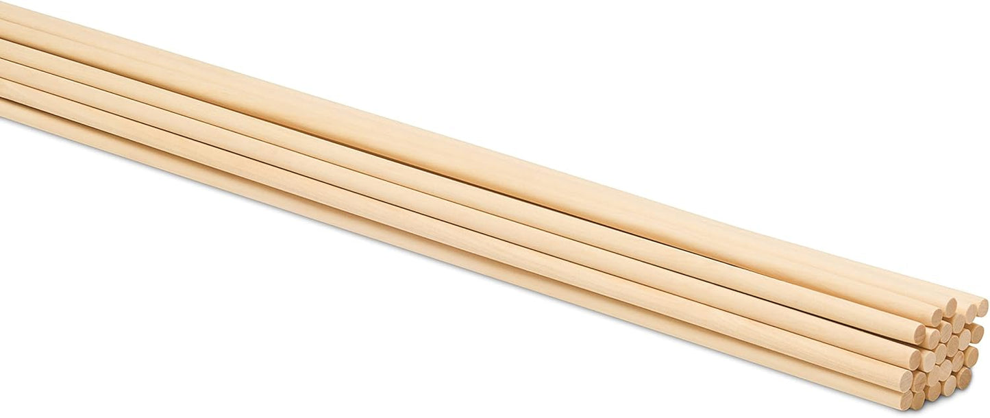 Dowel Rods Wood Sticks Wooden Dowel Rods - 5/16 x 24 Inch Unfinished Hardwood Sticks - for Crafts and DIYers - 25 Pieces by Woodpeckers
