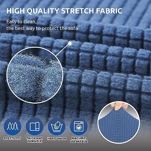KEKUOU Stretch Couch Covers for Sofa, 3 Cushion Couch Slipcover - Image 5