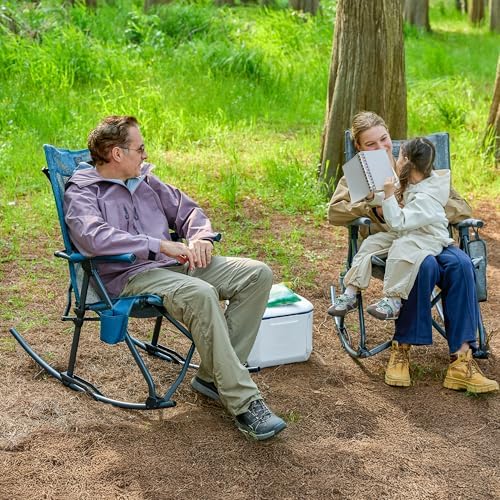 EVER ADVANCED Compact Rocking Camping Chair, Breathable Mesh Folding Rocker - Image 2