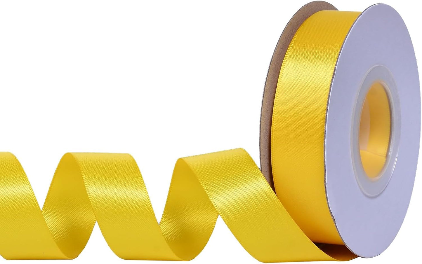YAMA Yellow Double Faced Satin Ribbon 7/8 Inch 25 Yards Yellow Ribbon for Gift Wrapping Crafts Hair Bows Wedding Party Decoration