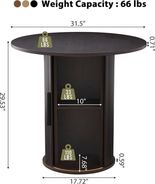 31.5" Round Dining Table for 2-4, Modern Kitchen Table - Image 2