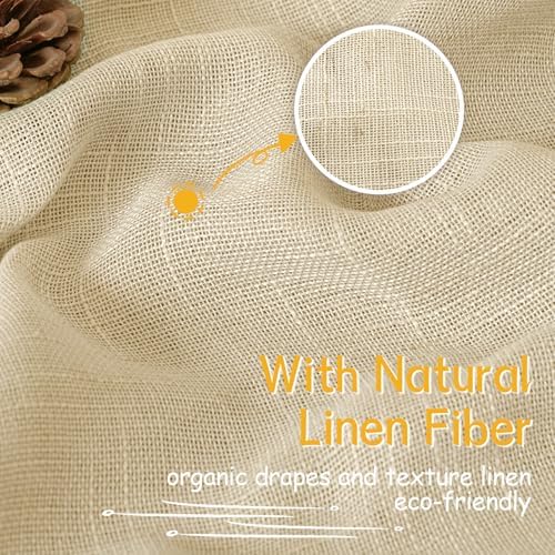 YoungsTex Natural Linen Curtains 90 Inch Length 2 Panels - Image 5