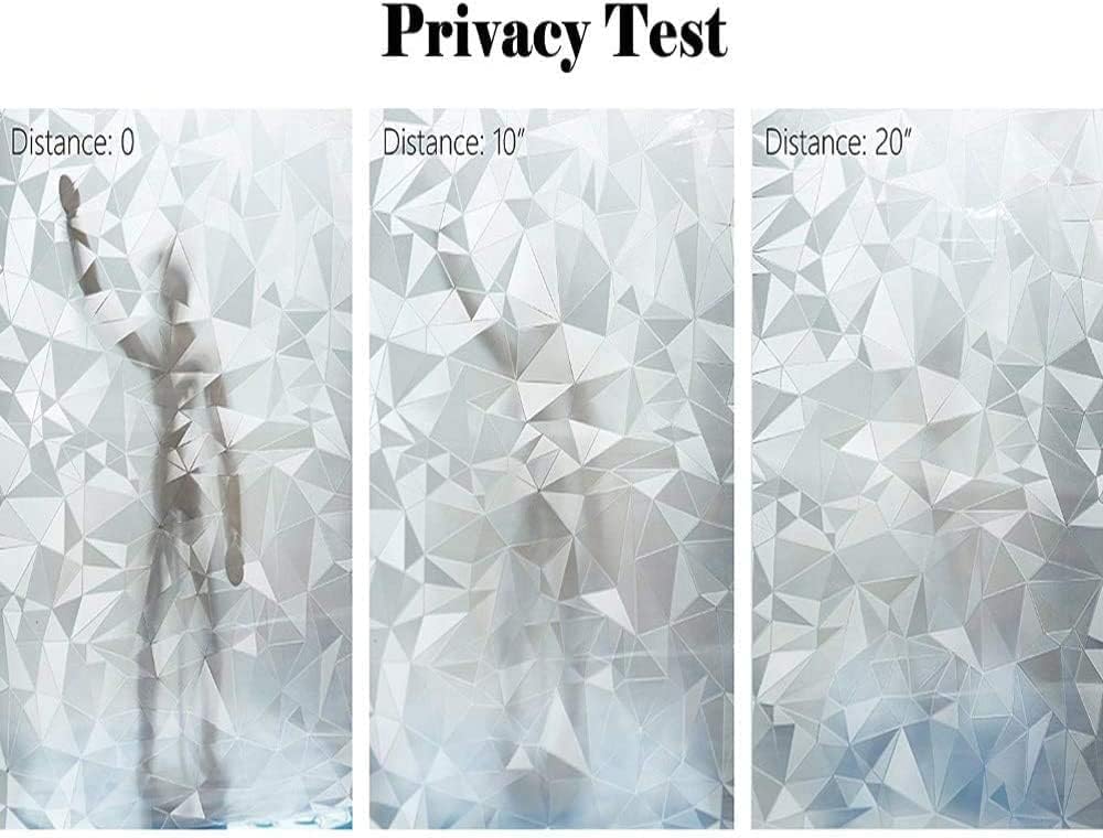 Niviy 3D No Glue Static Cling Window Films Privacy Cut Glass Window Sticker for Bathroom Office Kitchen Window Decor 23.6"x 118"