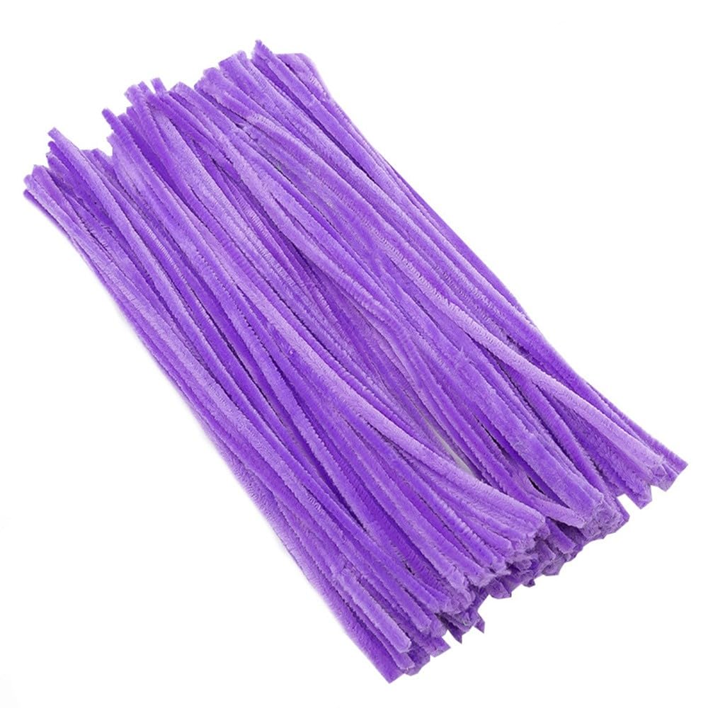 300 Pieces Pipe Cleaners Chenille Stem, 3 Pastel Candy Color Pipe Cleaners Set for Pipe Cleaners DIY Arts Crafts Decorations, Chenille Stems Pipe Cleaners (Purple)