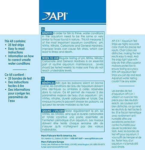 API 5-in-1 Test Strips Freshwater and Saltwater Aquarium Test Strips 25-Count - Image 2