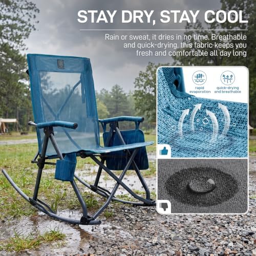 EVER ADVANCED Compact Rocking Camping Chair, Breathable Mesh Folding Rocker - Image 4