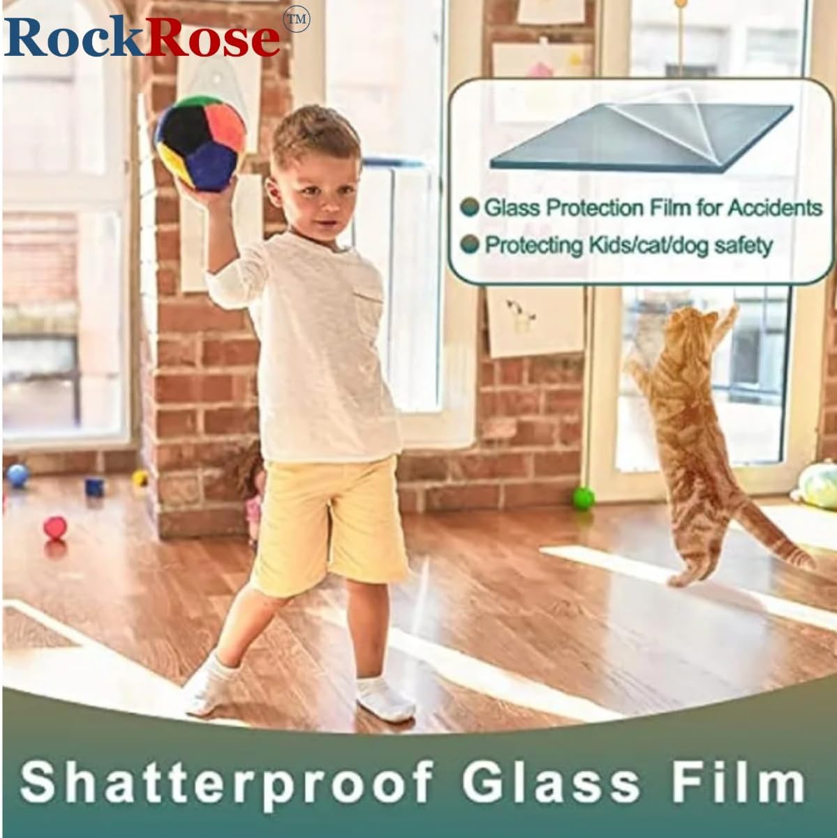 UV 99% Security and Safety 4 Mil Clear Window Film Shatterproof Anti Shatter Tempered Glass Film for Home and Office Windows (Clear, 36 in x 10 FT)