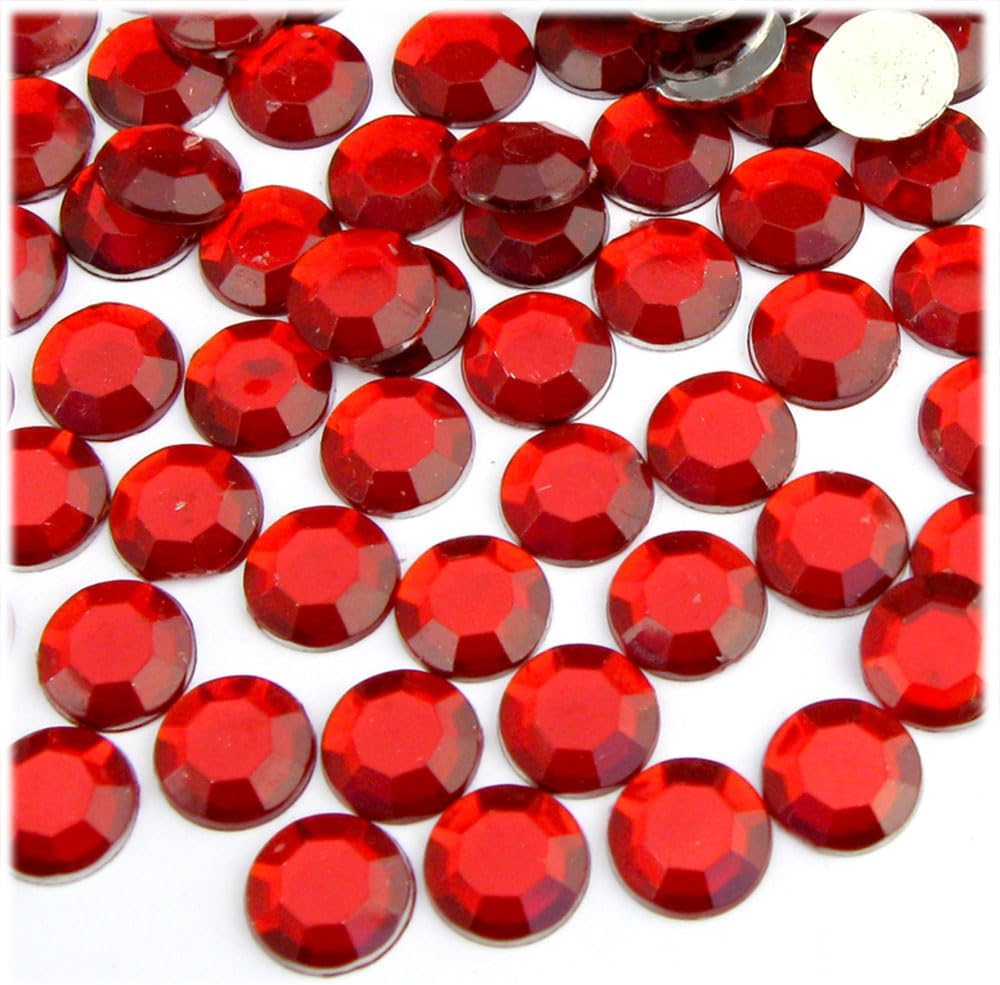 The Crafts Outlet 144pc Rhinestones Round 10mm - Flatback Devil Red Wine