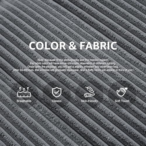 Hobestluk Big Bean Bag Chairs for Adults Fireside BeanBag Couch Togo Sofa - Image 4